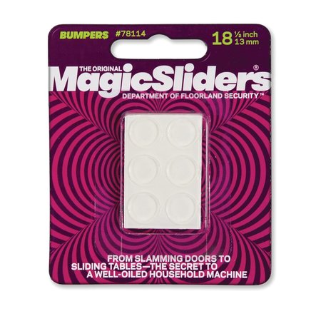 MAGIC SLIDERS Vinyl Self Adhesive Bumper Pads Clear Round 1/2 in. W X 1/2 in. L 18 pk, 18PK 78114